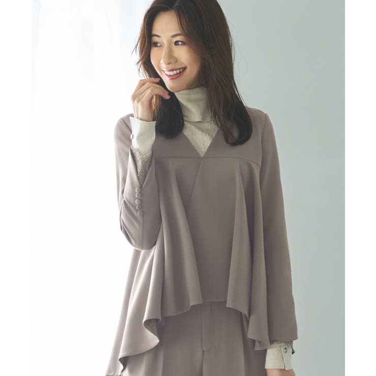 ノーカラーフレアーペプラムパンツスーツ | RUIRUE BOUTIQUE | 詳細画像23 