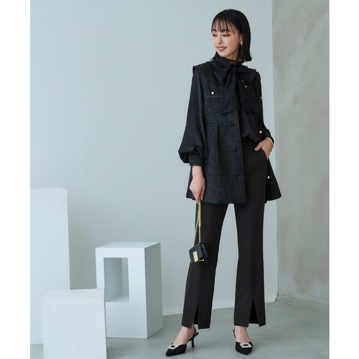 カラーツイードジレ＆スリムストレートパンツスーツ | RUIRUE BOUTIQUE | 詳細画像6 
