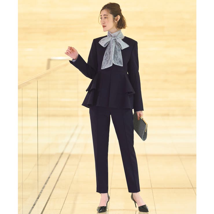 ノーカラーフリルペプラムスリムパンツスーツ | RUIRUE BOUTIQUE | 詳細画像11 