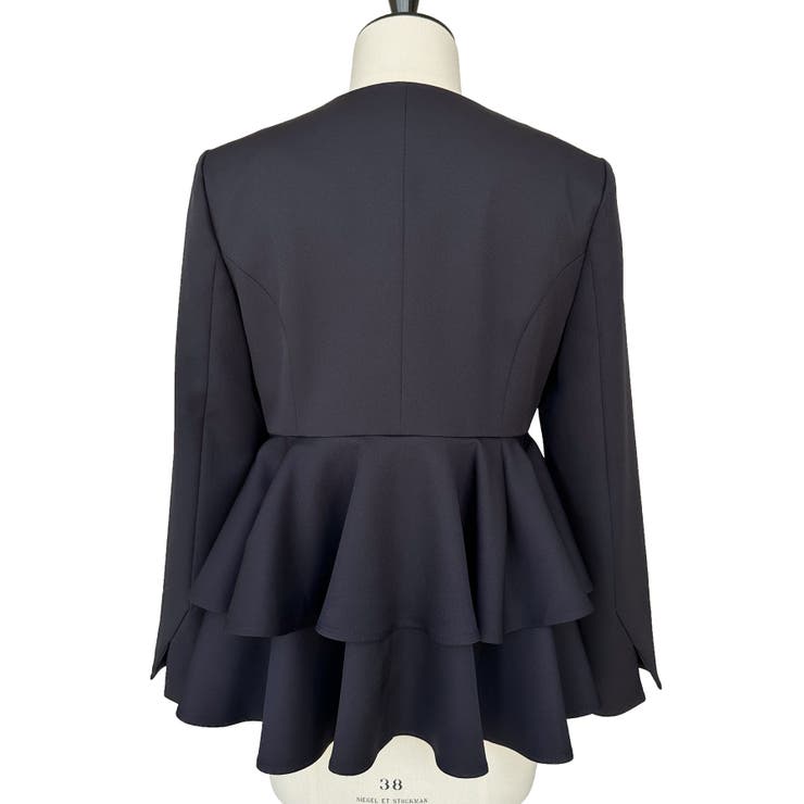 ノーカラーフリルペプラムスリムパンツスーツ | RUIRUE BOUTIQUE | 詳細画像25 