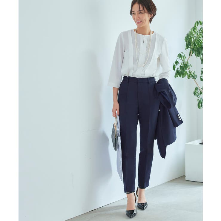 ノーカラーコクーンペプラムスリムパンツスーツ | RUIRUE BOUTIQUE | 詳細画像10 