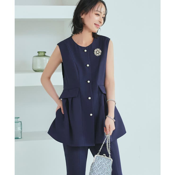 パールボタンジレ＆スリムストレートパンツ | RUIRUE BOUTIQUE | 詳細画像5 