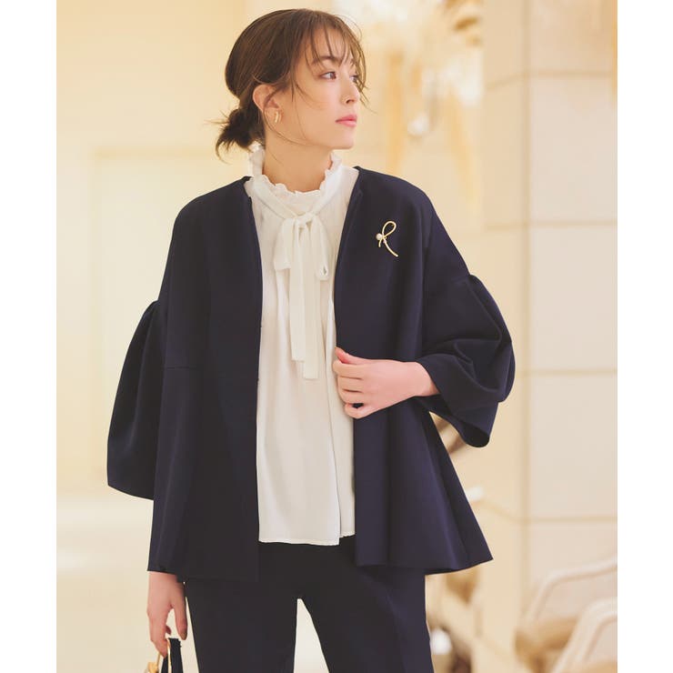 ノーカラーフレアースリーブパンツスーツ | RUIRUE BOUTIQUE | 詳細画像6 