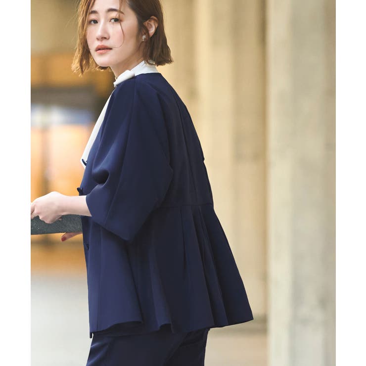 ノーカラードルマンスリーブペプラムパンツスーツ | RUIRUE BOUTIQUE | 詳細画像15 