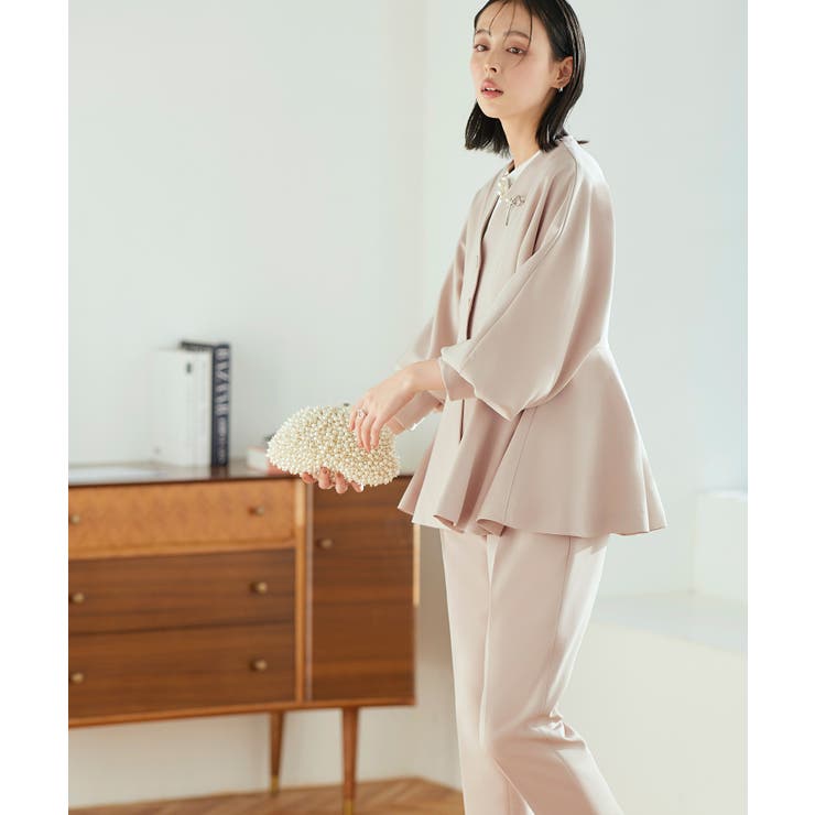 ノーカラードルマンスリーブペプラムパンツスーツ | RUIRUE BOUTIQUE | 詳細画像6 