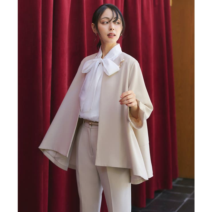 ノーカラーフレアジャケット＆テーパードパンツセットアップスーツ | RUIRUE BOUTIQUE | 詳細画像7 