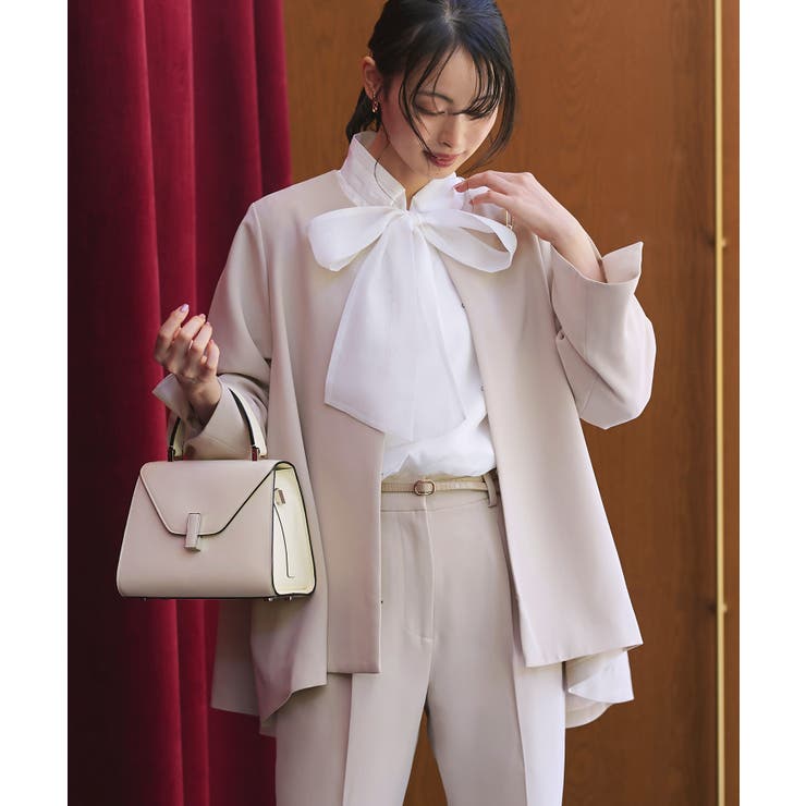 ノーカラーフレアジャケット＆テーパードパンツセットアップスーツ | RUIRUE BOUTIQUE | 詳細画像9 