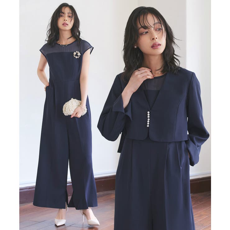 パールデザインジャケット＆オールインワンセットアップスーツ | RUIRUE BOUTIQUE | 詳細画像1 