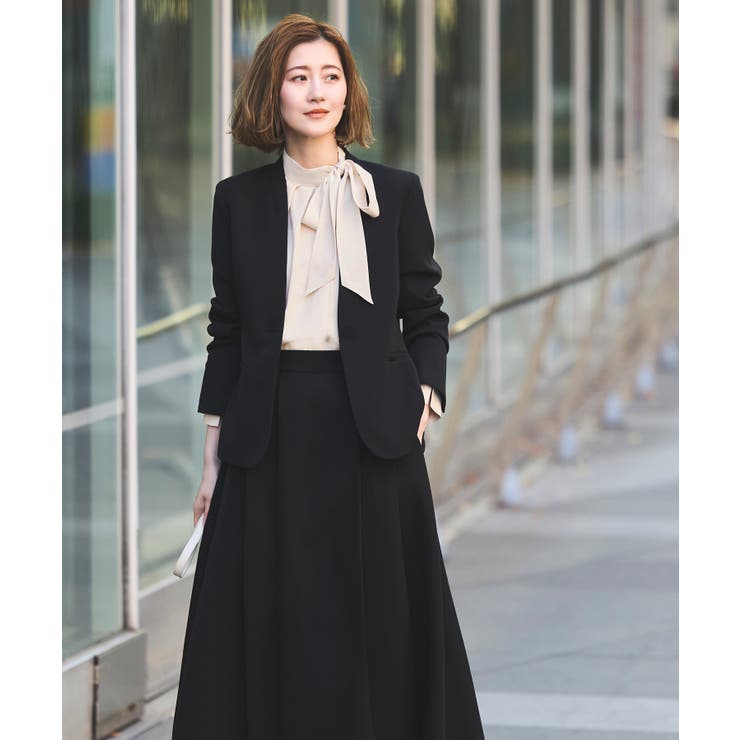 【洗える ストレッチ】楽ちんベーシックスーツ ノーカラージャケット | RUIRUE BOUTIQUE | 詳細画像12 