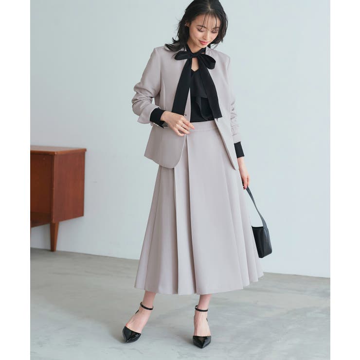【洗える ストレッチ】楽ちんベーシックスーツ ノーカラージャケット | RUIRUE BOUTIQUE | 詳細画像14 