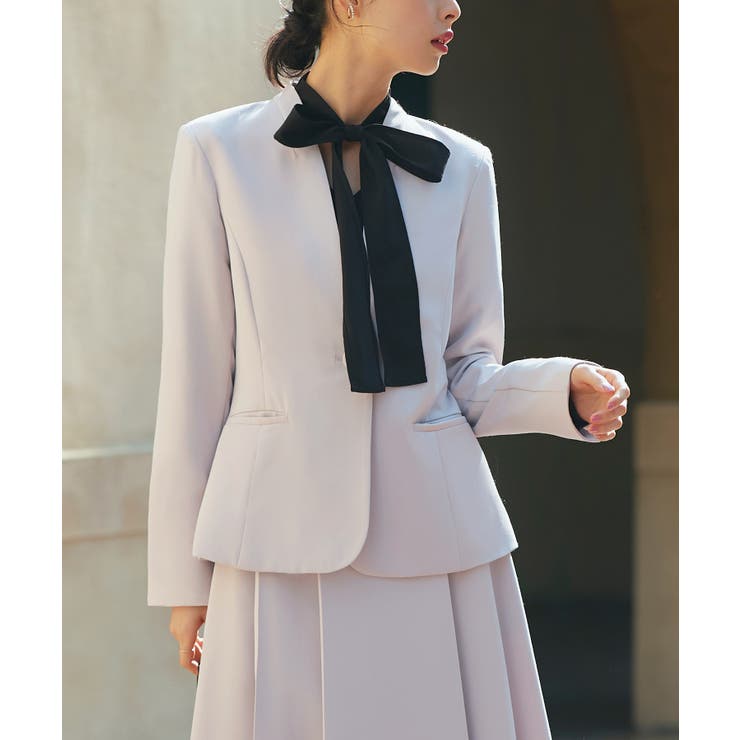 【洗える ストレッチ】楽ちんベーシックスーツ ノーカラージャケット | RUIRUE BOUTIQUE | 詳細画像19 