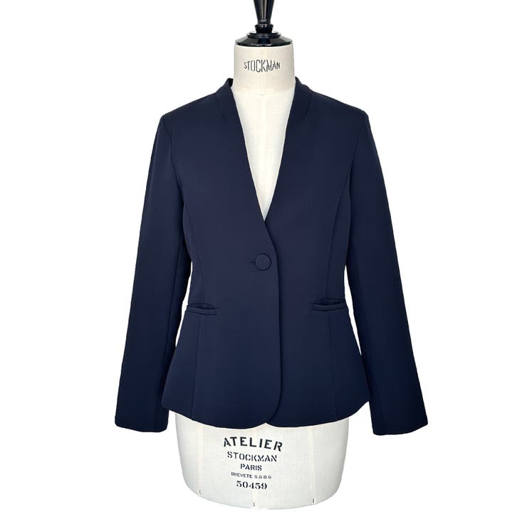 【洗える ストレッチ】楽ちんベーシックスーツ ノーカラージャケット | RUIRUE BOUTIQUE | 詳細画像21 