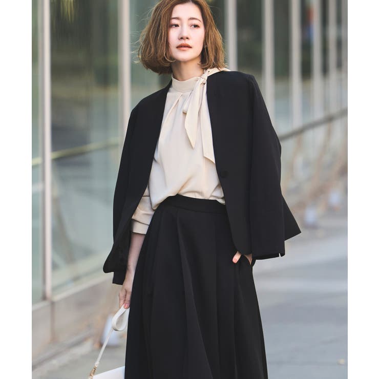【洗える ストレッチ】楽ちんベーシックスーツ ノーカラージャケット | RUIRUE BOUTIQUE | 詳細画像9 