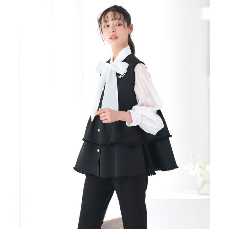ツイードティアードペプラムジレ＆テーパードパンツ | RUIRUE BOUTIQUE | 詳細画像9 