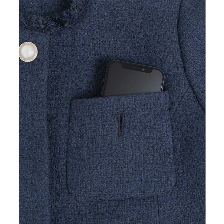 ノーカラーショートフレアジャケットワイドパンツスーツ | RUIRUE BOUTIQUE | 詳細画像17 