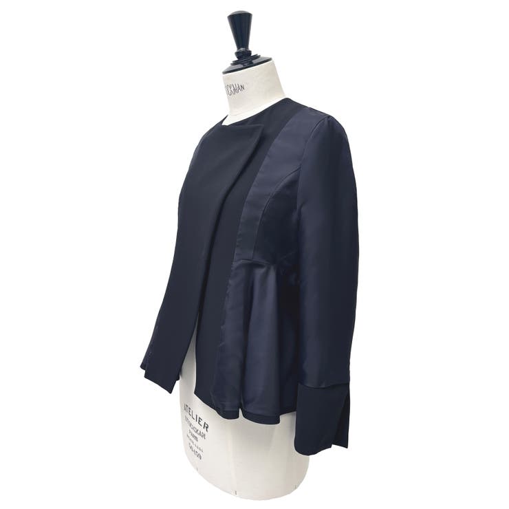 ノーカラーラップペプラムワイドパンツスーツ | RUIRUE BOUTIQUE | 詳細画像29 
