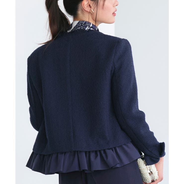 ノーカラーツイードフリルワイドパンツスーツ | RUIRUE BOUTIQUE | 詳細画像12 