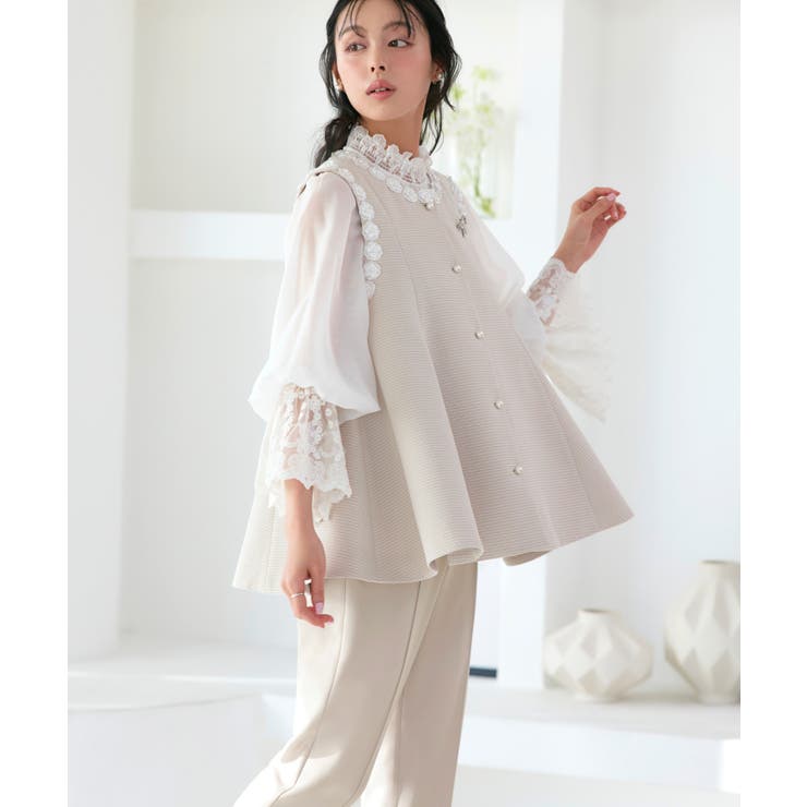 【2点set】 ドレスアップ・ツイードフレアジレ＆スリムテーパードパンツ | RUIRUE BOUTIQUE | 詳細画像6 