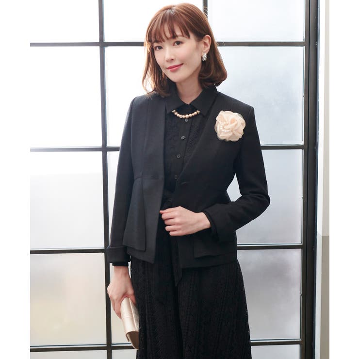 ブラック(BL) | レースシャツワンピースセットアップスーツ | RUIRUE BOUTIQUE