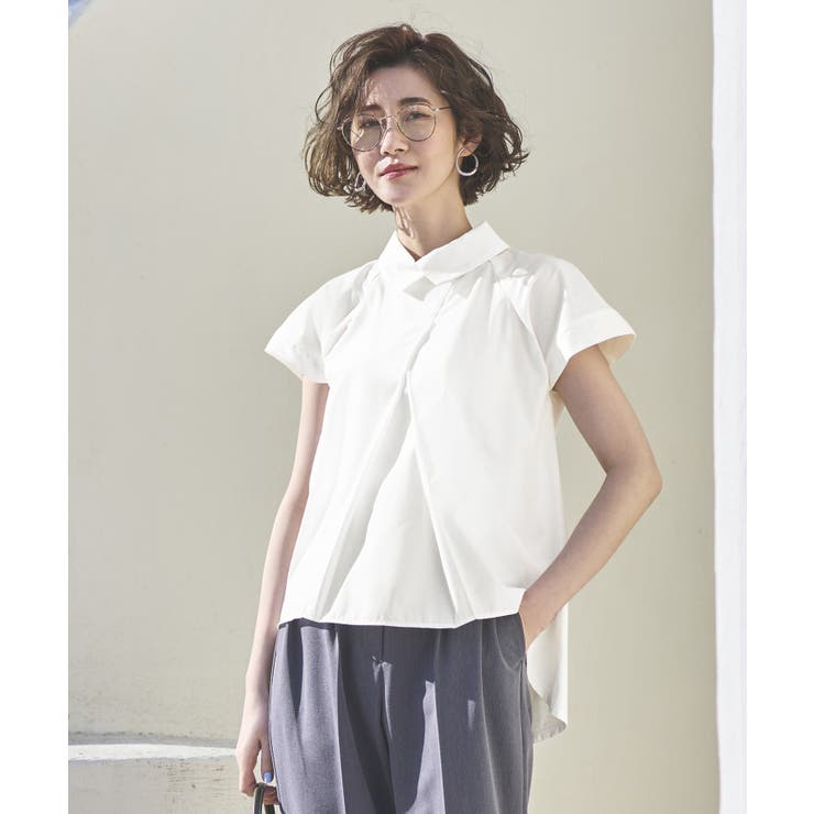 オフホワイト(WH) | シャツカラーデザインTシャツ | RUIRUE BOUTIQUE