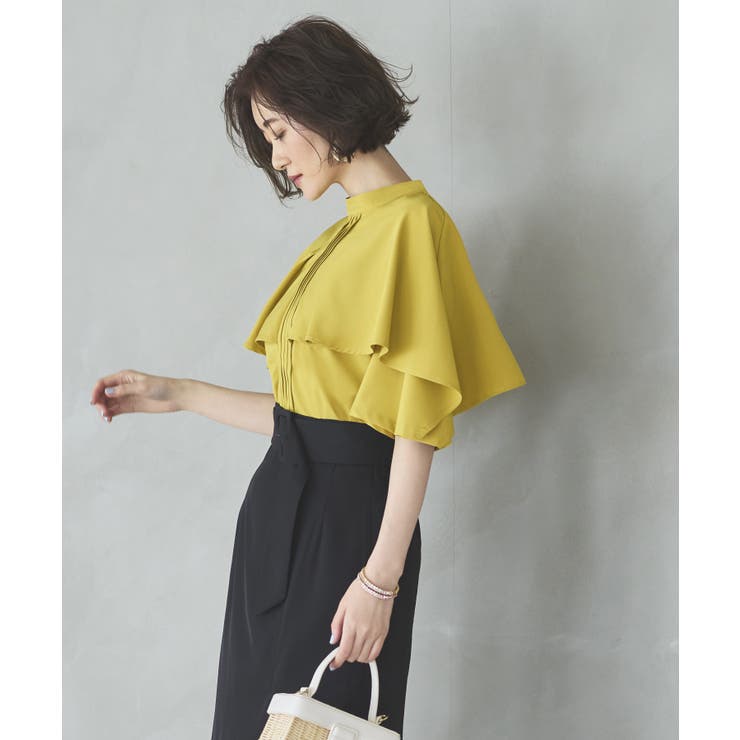 ピンタックケープスタンドカラーブラウス | RUIRUE BOUTIQUE | 詳細画像10 