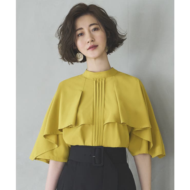 ピンタックケープスタンドカラーブラウス | RUIRUE BOUTIQUE | 詳細画像9 