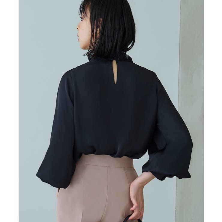 トライアングルレースボウタイブラウス | RUIRUE BOUTIQUE | 詳細画像14 