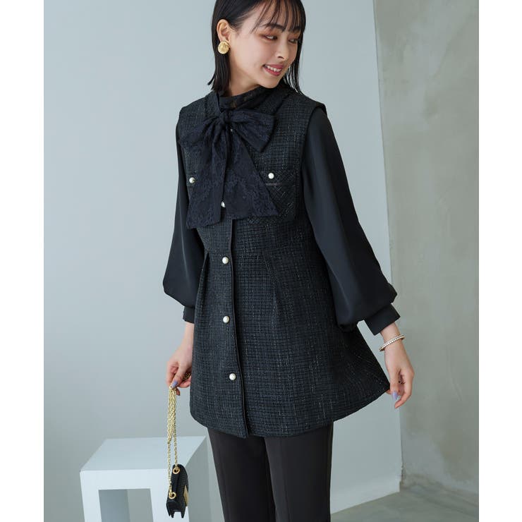トライアングルレースボウタイブラウス | RUIRUE BOUTIQUE | 詳細画像16 