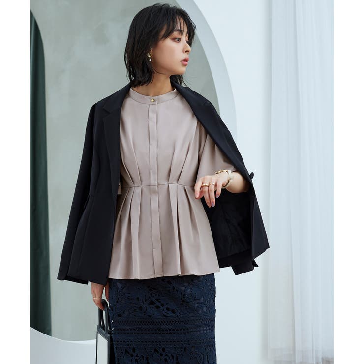 ウエストタック・バンドカラーフレアブラウス | RUIRUE BOUTIQUE | 詳細画像7 