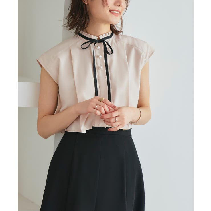 選べるデザインパールボタンフレンチスリーブブラウス | RUIRUE BOUTIQUE | 詳細画像21 