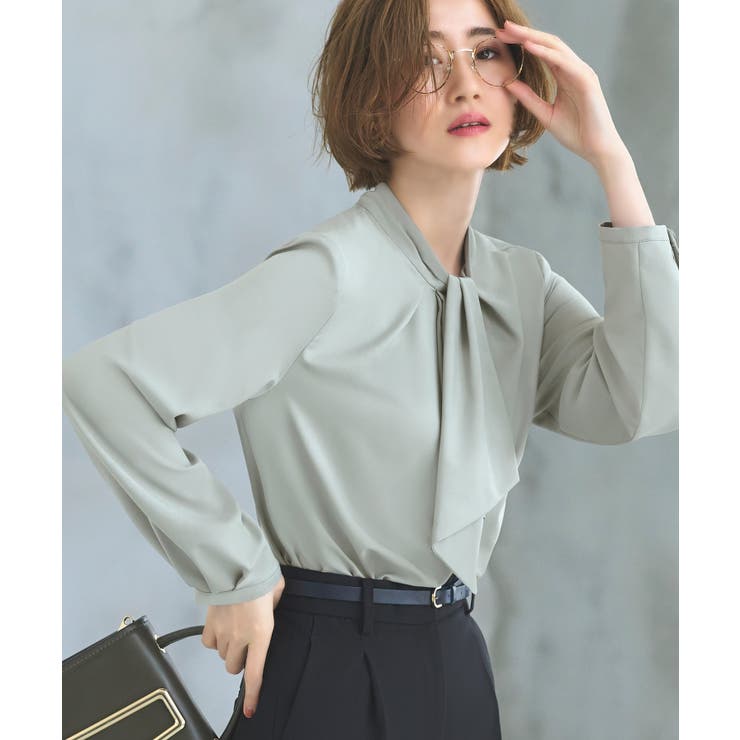 モスグレー(PGY) | スカーフタイブラウス | RUIRUE BOUTIQUE