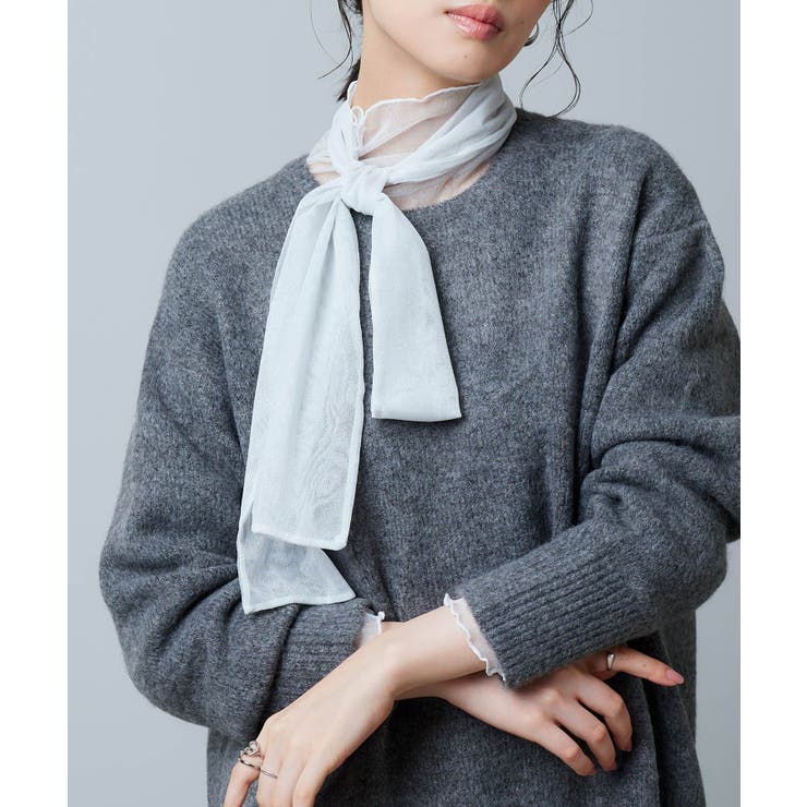 ホワイト(WH) | ラメチュール シアートップス（ボウタイ付） | RUIRUE BOUTIQUE
