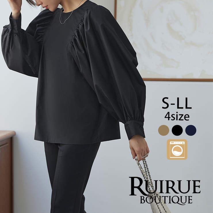 タックギャザーボリュームスリーブブラウス | RUIRUE BOUTIQUE | 詳細画像1 