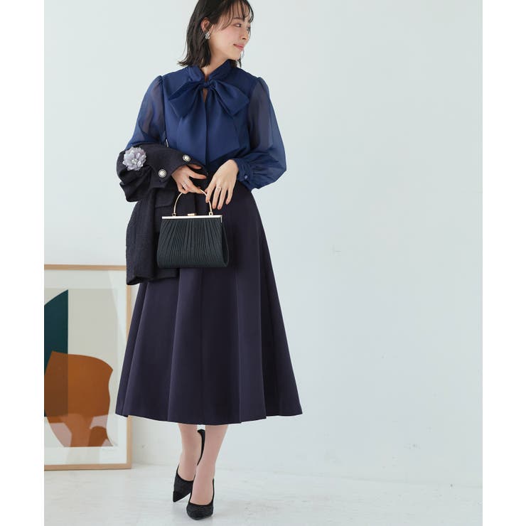 タックスタンドカラー オーガンジーシアーボウタイブラウス | RUIRUE BOUTIQUE | 詳細画像18 