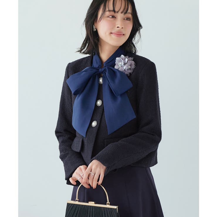 タックスタンドカラー オーガンジーシアーボウタイブラウス | RUIRUE BOUTIQUE | 詳細画像19 