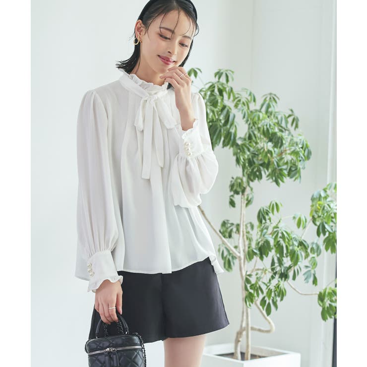 クラシカルフリル＆タックボウタイブラウス | RUIRUE BOUTIQUE | 詳細画像7 