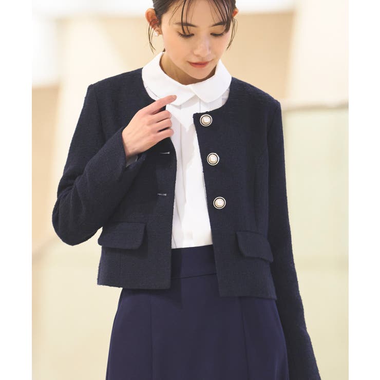[ドレスアップデコルテ ブラウスシリーズ]シャツカラー タックブラウス | RUIRUE BOUTIQUE | 詳細画像4 