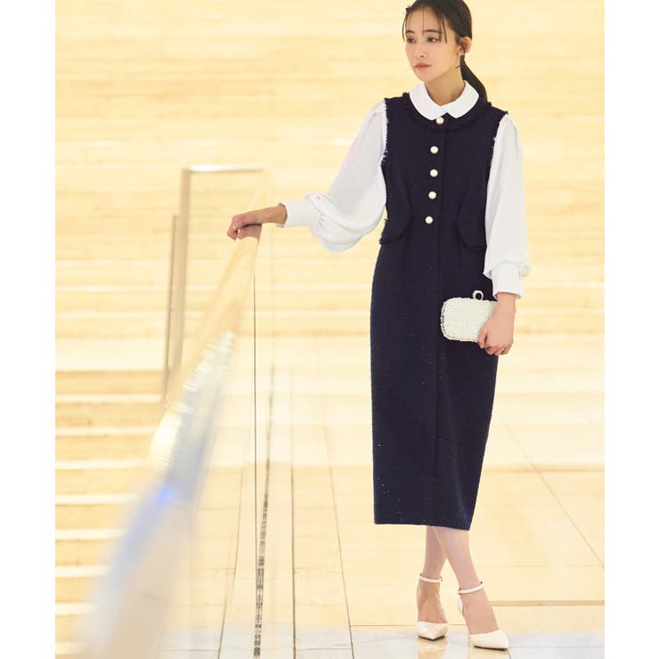 [ドレスアップデコルテ ブラウスシリーズ]シャツカラー タックブラウス | RUIRUE BOUTIQUE | 詳細画像6 