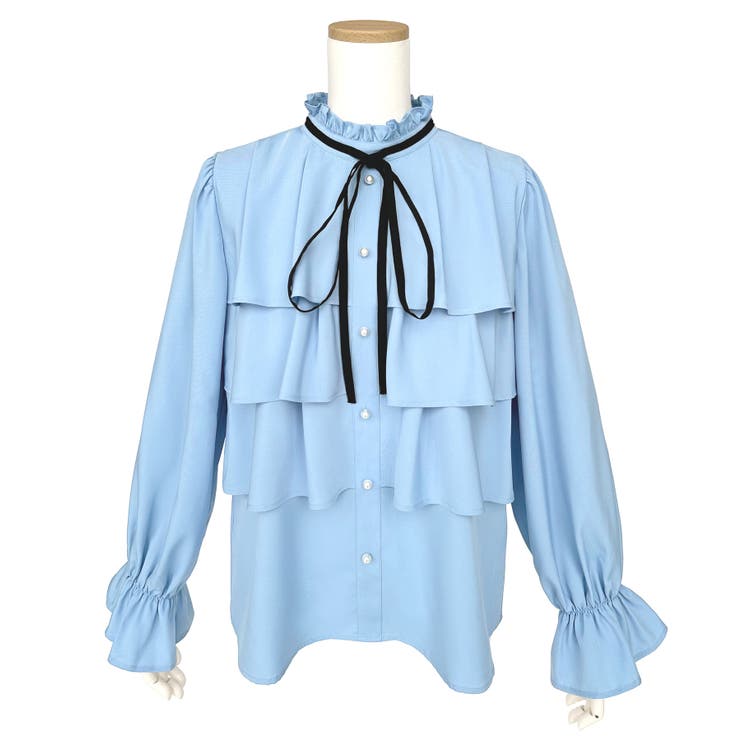 バイカラーリボンティアードフリルブラウス | RUIRUE BOUTIQUE | 詳細画像15 