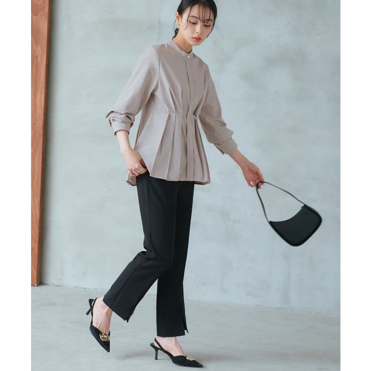 【洗える/ストレッチ】ウエストタックバンドカラーフレアブラウス | RUIRUE BOUTIQUE | 詳細画像13 
