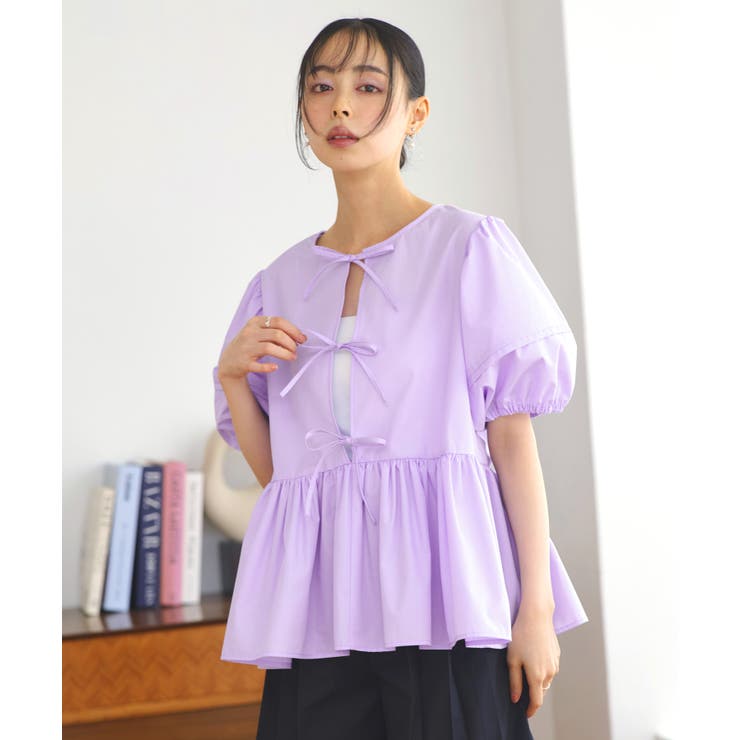 【洗える】前後2wayペプラムリボンブラウス | RUIRUE BOUTIQUE | 詳細画像10 