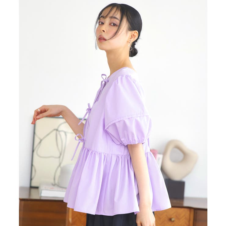 【洗える】前後2wayペプラムリボンブラウス | RUIRUE BOUTIQUE | 詳細画像13 