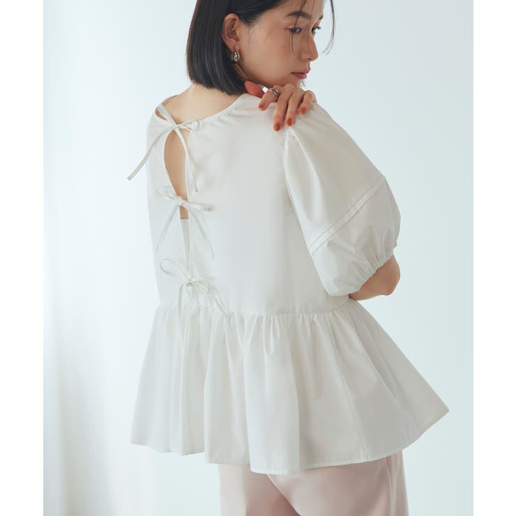 【洗える】前後2wayペプラムリボンブラウス | RUIRUE BOUTIQUE | 詳細画像8 