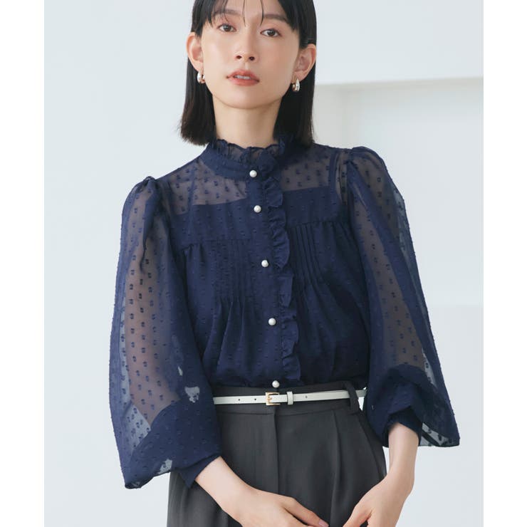 ドットシフォンピンタックブラウス | RUIRUE BOUTIQUE | 詳細画像12 
