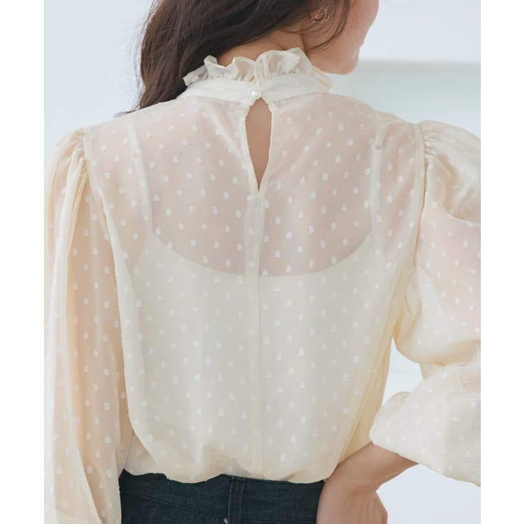 ドットシフォンピンタックブラウス | RUIRUE BOUTIQUE | 詳細画像7 
