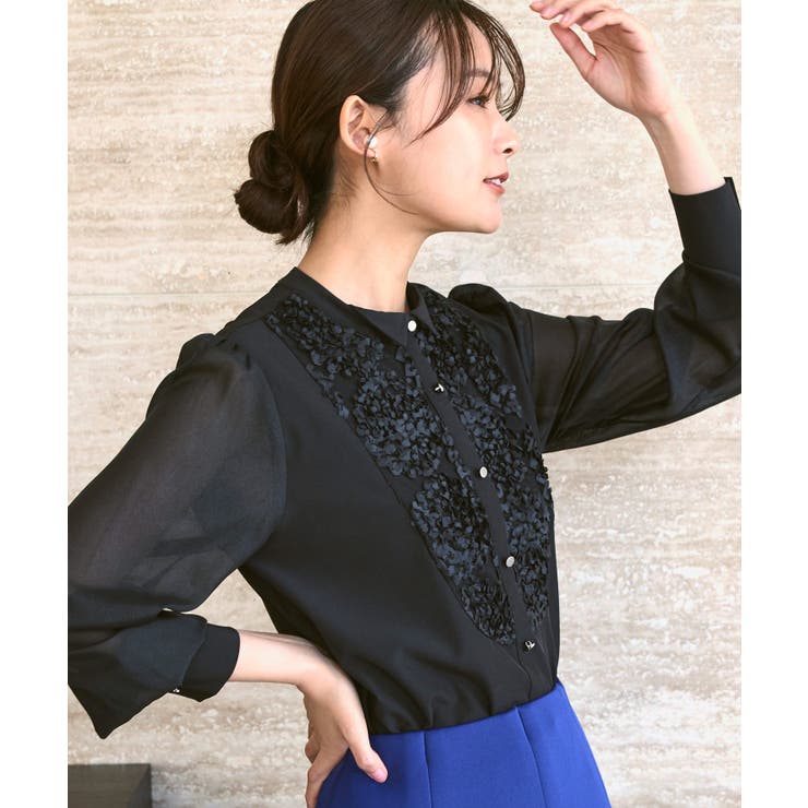 レース切り替えウイングカラーブラウス | RUIRUE BOUTIQUE | 詳細画像12 