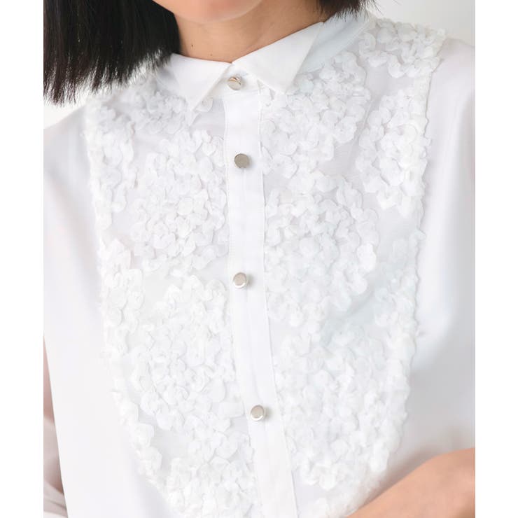 レース切り替えウイングカラーブラウス | RUIRUE BOUTIQUE | 詳細画像4 