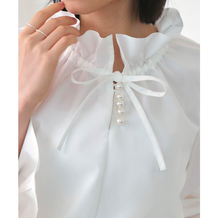 【洗える】パールボタン フリルブラウス | RUIRUE BOUTIQUE | 詳細画像6 