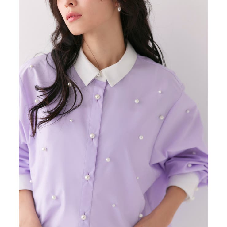パールドットクロップドシャツ | RUIRUE BOUTIQUE | 詳細画像6 