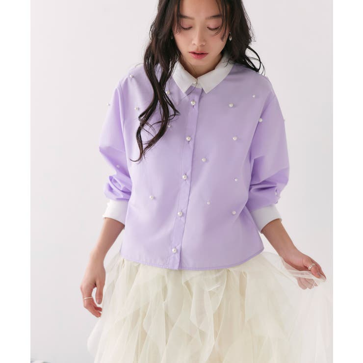 パールドットクロップドシャツ | RUIRUE BOUTIQUE | 詳細画像7 